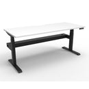 Single Sided Workstation With Cable Tray Natural White And Black