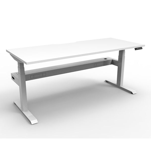 Single Sided Workstation With Cable Tray Natural White And White ...