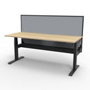 Single Sided Workstation With Screen And Cable Tray Natural Oak