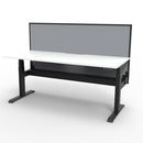 Single Sided Workstation With Screen And Cable Tray Natural White