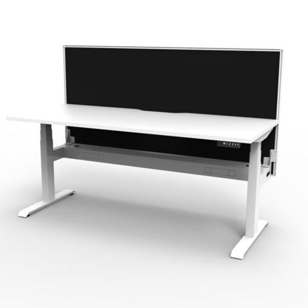 Single Sided Workstation With Screen And Cable Tray Natural White ...