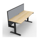 Single Sided Workstation With Screen Natural Oak And Black