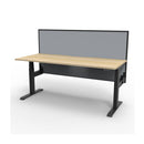 Single Sided Workstation With Screen Natural Oak And Black