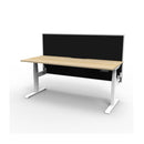Single Sided Workstation With Screen Natural Oak And White