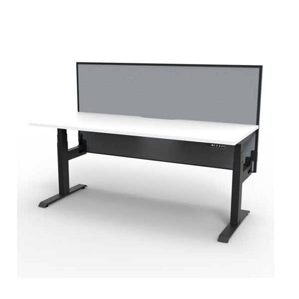 Single Sided Workstation With Screen Natural White And Black – Simply ...
