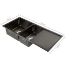 1000 X 450Mm Stainless Steel Sink Silver Black
