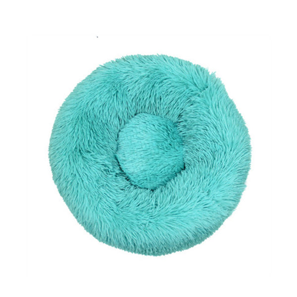 Pet Bedding Warm Plush Round Comfortable Dog Nest Green