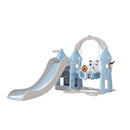 Kids Slide Swing Set Playground Basketball Hoop Ring Outdoor Toys Blue