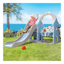 Kids Slide Swing Set Playground Basketball Hoop Ring Outdoor Toys Blue