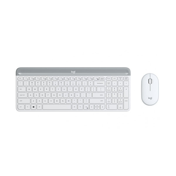 Slim Wireless Keyboard And Mouse Combo Mk470 White