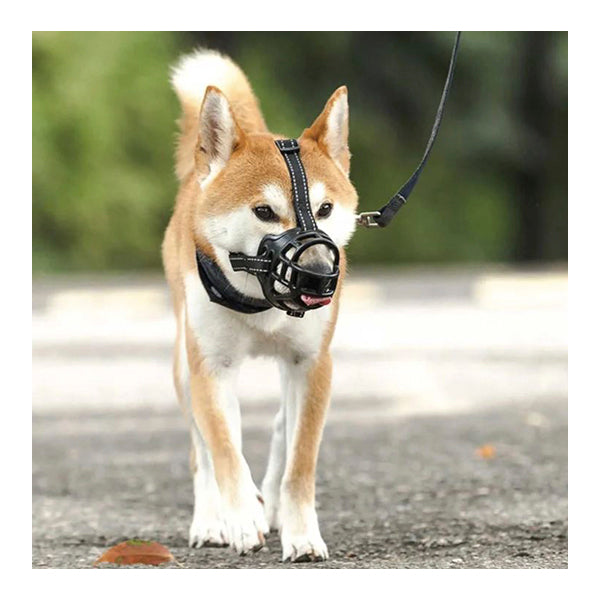 Small Rubber Dog Muzzle Basket Mouth Guard For Puppy Barking Biting