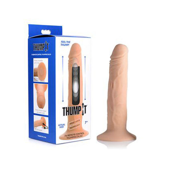 Small Thump It 7X Remote Control Thumping Dildo Flesh Usb Rechargeable