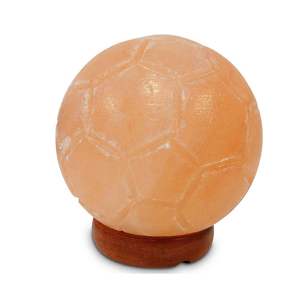 Soccer Himalayan Pink Salt Lamp Carved Ball Rock Crystal Light Bulb