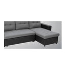 3 Seater Corner Sofa Bed With Storage Lounge Black Grey