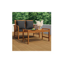 Sofa Bench With Dark Grey Cushions Solid Wood Acacia