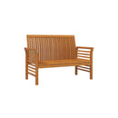 Sofa Bench With Dark Grey Cushions Solid Wood Acacia