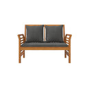 Sofa Bench With Dark Grey Cushions Solid Wood Acacia
