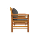 Sofa Bench With Dark Grey Cushions Solid Wood Acacia