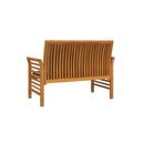 Sofa Bench With Dark Grey Cushions Solid Wood Acacia