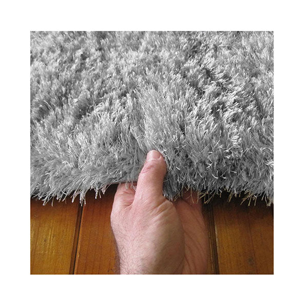 Soft Shaggy Light Grey Hallway Runner Rug