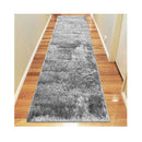 Soft Shaggy Light Grey Hallway Runner Rug