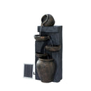 Solar Water Fountain Features Outdoor 5 Tiered Cascading Bird Bath