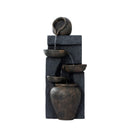 Solar Water Fountain Features Outdoor 5 Tiered Cascading Bird Bath