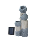 Solar Water Fountain Features Outdoor 3 Tiered Led Lights Bird Bath