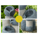 Solar Water Fountain Features Outdoor 3 Tiered Led Lights Bird Bath