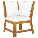Solid Acacia Wood 4 Piece Garden Lounge Set With Cushion Cream