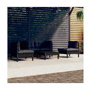 Solid Pinewood 5 Piece Garden Lounge Set With Cushions