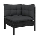 Solid Pinewood 5 Piece Garden Lounge Set With Cushions