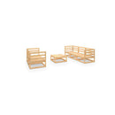 Solid Pinewood 6 Piece Garden Lounge Set