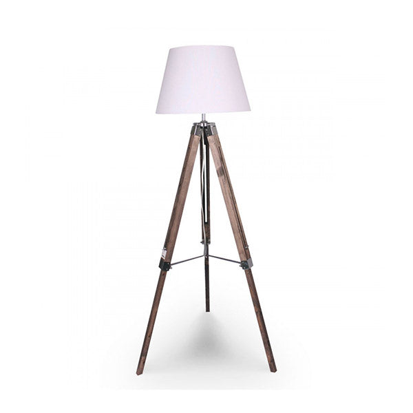 Solid Wood Tripod Floor Lamp Adjustable Height