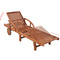 Solid Acacia Wood Sun Lounger with Cushion