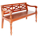 Solid Dark Brown Mahogany Wood Batavia Bench 136cm
