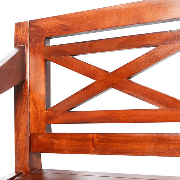 Solid Dark Brown Mahogany Wood Batavia Bench 136cm