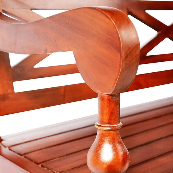 Solid Dark Brown Mahogany Wood Batavia Bench 136cm