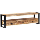 Solid Mango Wood TV Cabinet 150x30x45cm