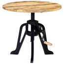 Solid Mango Wood and Cast Iron Adjustable Side Table