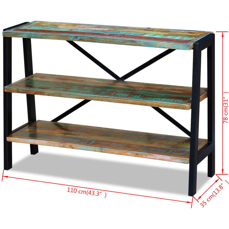 Solid Reclaimed Wood 3-Shelf Sideboard