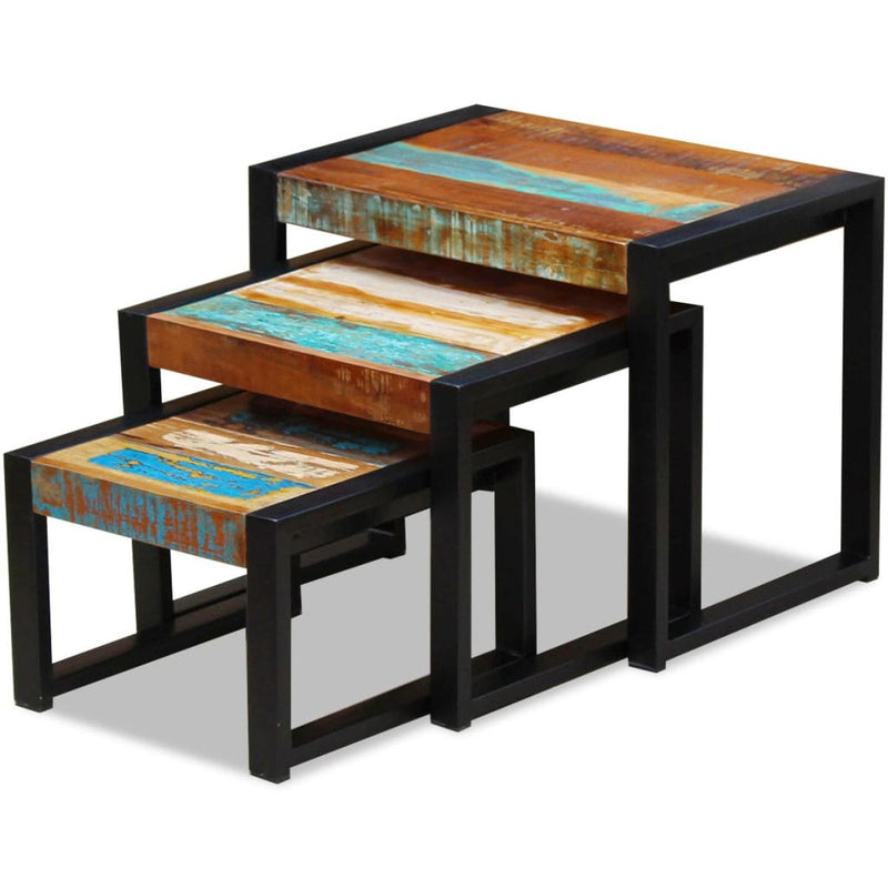 Solid Reclaimed Wood Nesting Tables (Set of 3)