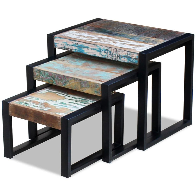 Solid Reclaimed Wood Nesting Tables (Set of 3)