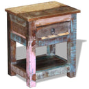 Solid Reclaimed Wood Side Table with 1 Drawer