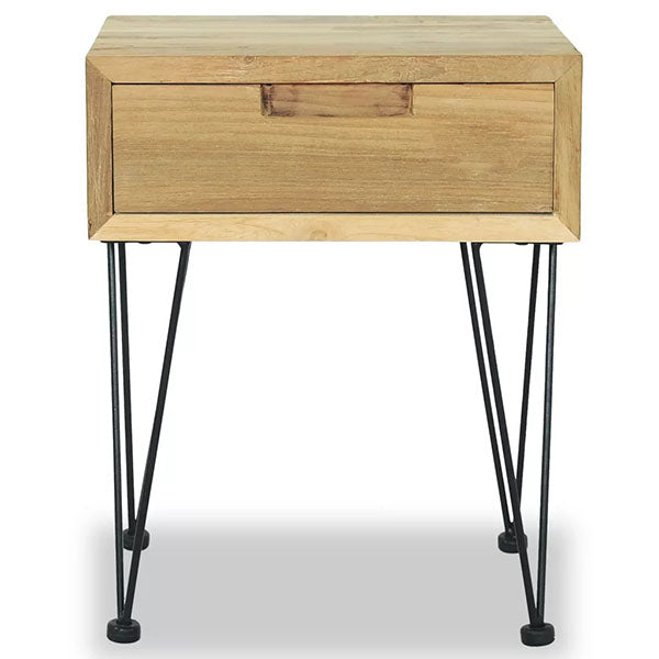 Solid Teak Bedside Cabinet 40x30x50cm