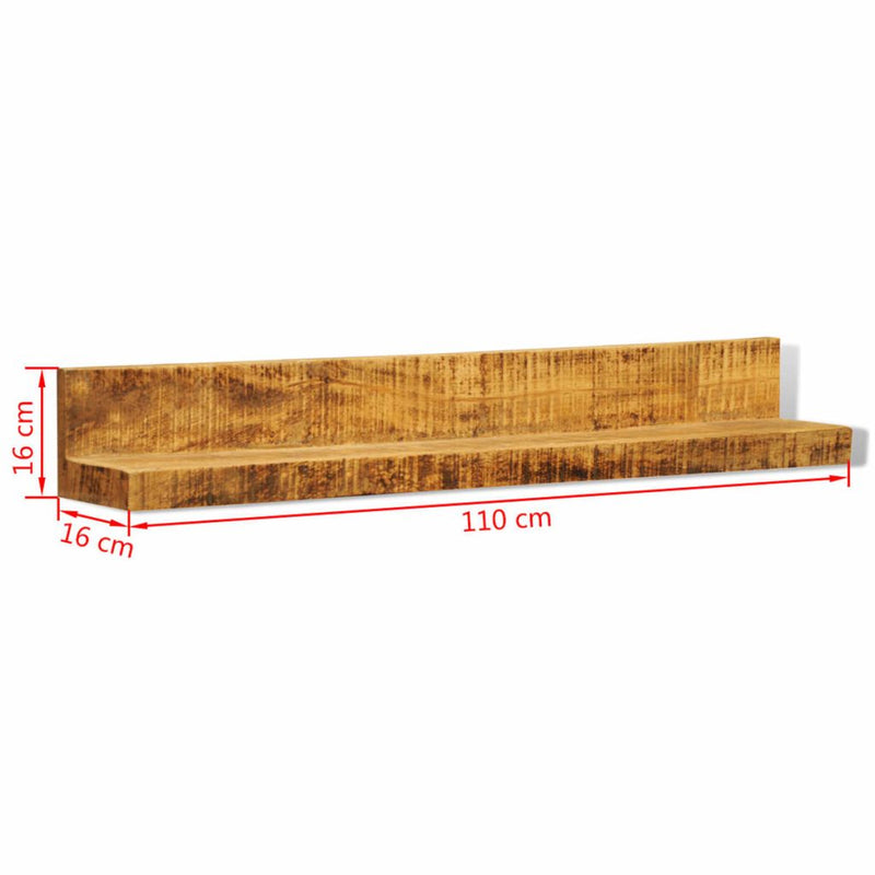 Solid Wood Wall Mounted Display Shelf (2 Pcs)
