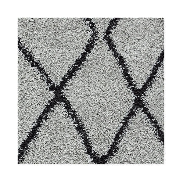 Sorento Shaggy Grey Hallway Runner Machine Knotted Rug