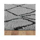 Sorento Shaggy Grey Hallway Runner Machine Knotted Rug