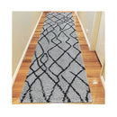 Sorento Shaggy Grey Hallway Runner Machine Knotted Rug