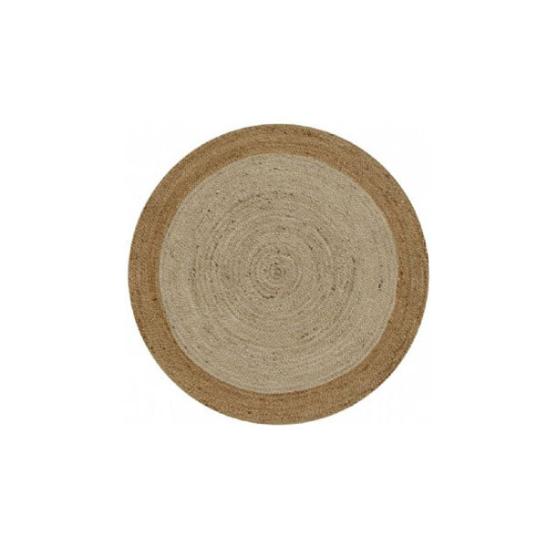 Speckle Border Natural Rug 190Rnd